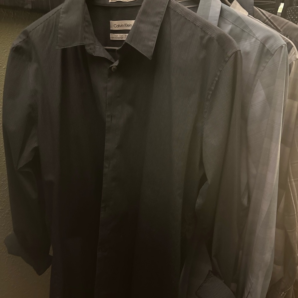 Calvin Klein Navy Striped Shirt